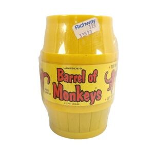 Vintage Barrel of Monkeys Game # 8312 by Lakeside Games Toys Yellow SEALED 1970